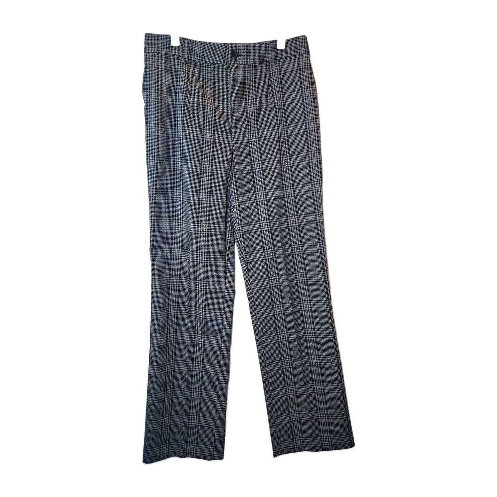 Sanctuary Women's Gray Plaid Pleated Straight Leg Dress Pants Vintage Retro Arts